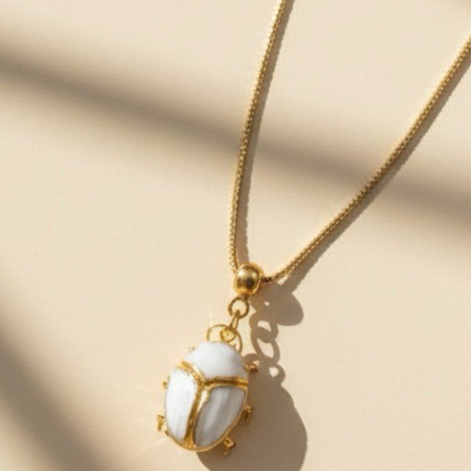 Scarabée - Agate Blanche -