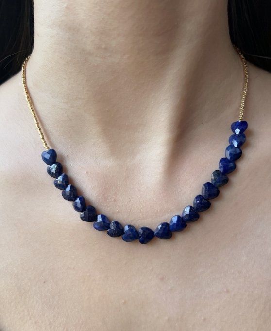 Collier Coeur Lapis Lazulli